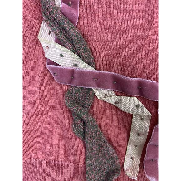 Moschino Cheap & Chic Wool Velvet Bow Motif Camisole Blouse Pink Size 8 READ - Picture 5 of 12